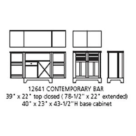 Contemporary Bar with Caster Wheels